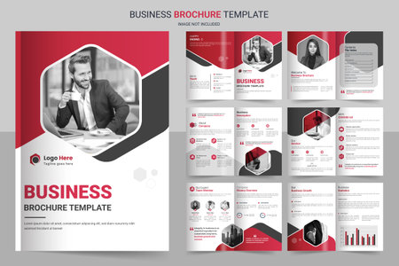 Business brochure template layout design,minimal business brochure template design, 12 page corporate brochure editable template layout.のイラスト素材