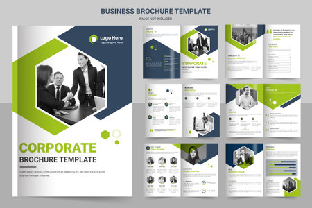 Business brochure template layout design,minimal business brochure template design, 12 page corporate brochure editable template layout.のイラスト素材