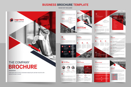 Business brochure template layout design,minimal business brochure template design, 12 page corporate brochure editable template layout.のイラスト素材