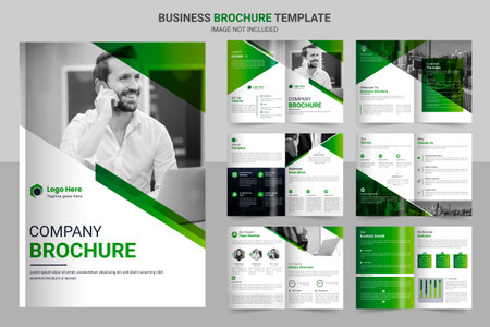 Business brochure template layout design,minimal business brochure template design, 12 page corporate brochure editable template layout.のイラスト素材