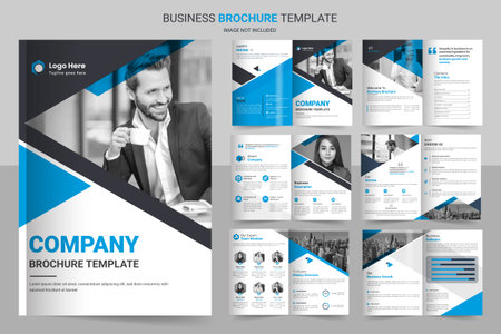 Business brochure template layout design,minimal business brochure template design, 12 page corporate brochure editable template layout.のイラスト素材