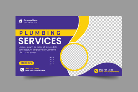 Vector construction renovation handyman home repair web banner social media post template designのイラスト素材