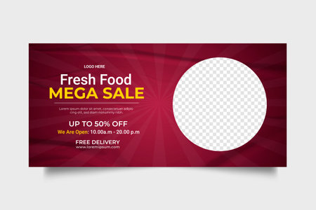 Food restaurant web banner templateのイラスト素材