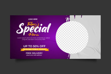 Vector food menu and restaurant web banner templateのイラスト素材