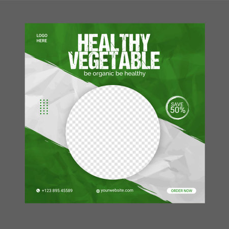 Organic food banner and social media cover post and web bannerのイラスト素材