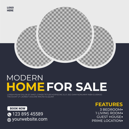 real estate house property post or social media banner templateのイラスト素材