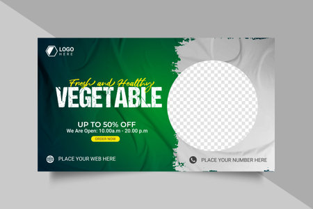 Organic food social media web banner and social media postのイラスト素材