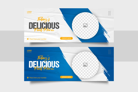 Organic food banner and social media cover post and web bannerの写真素材