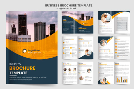 Brochure template layout design and corporate company profile minimal 12-page brochure template designのイラスト素材