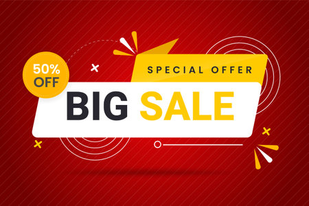 Vector mega sale discount banner  promotion with the red background and  super offer banner template with editable text effectのイラスト素材