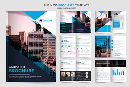 company profile brochure design, minimal multipage business brochure template design, annual report, corporate company profile, editable template layoutのイラスト素材