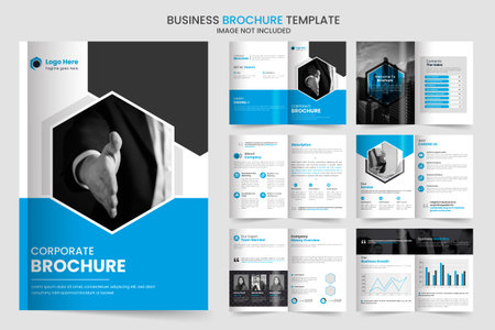 company profile brochure design, minimal multipage business brochure template design, annual report, corporate company profile, editable template layoutのイラスト素材