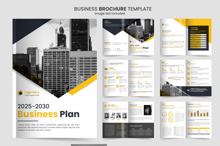 Business plan minimalist brochure template with modern concept and minimalist layout use for business profileのイラスト素材