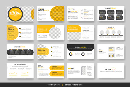 Presentation templates set for business and Business Proposal. Use for presentation background, brochure design, website slider, landing page, annual reportのイラスト素材