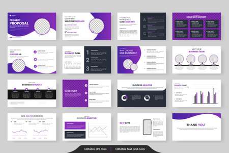 Presentation templates set for business and Business Proposal. Use for presentation background, brochure design, website slider, landing page, annual reportのイラスト素材