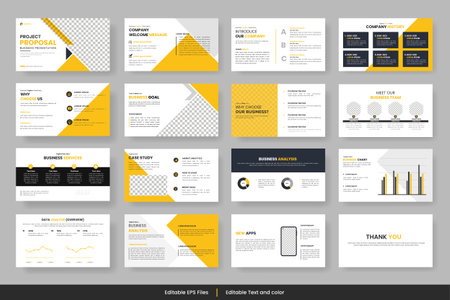Presentation templates set for business and Business Proposal. Use for presentation background, brochure design, website slider, landing page, annual reportのイラスト素材