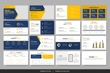 Vector corporate business presentation and business portfolio, profile design, project report, corporate profileのイラスト素材