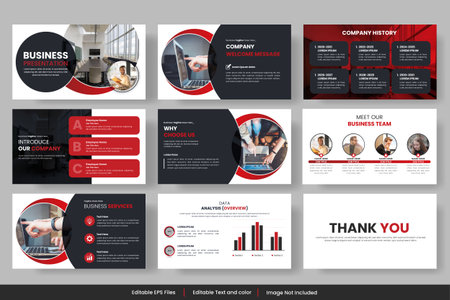 Vector corporate business presentation project proposal template, profile design, project report, corporate profileのイラスト素材
