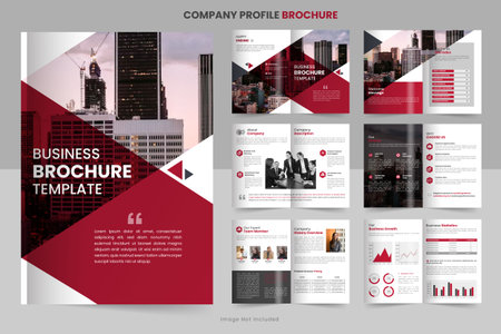 company profile brochure design, minimal multipage business brochure template design, annual report, corporate company profile, editable template layoutのイラスト素材