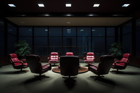 corporate office room with empty seats , luxury office room decoration for business purpose ai generatorの素材
