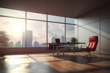 corporate office room with empty seats , luxury office room decoration for business purpose ai generatorの素材