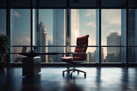 corporate office room with empty seats , luxury office room decoration for business purpose ai generatorの素材