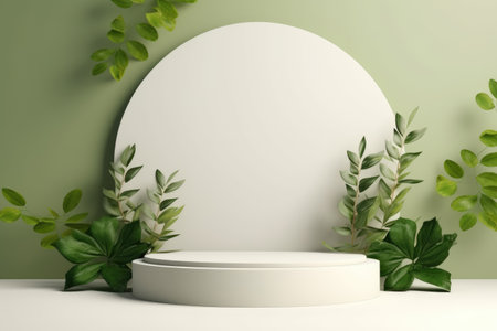 3d podium for product presentation on botanical background luxury style 3d model Ai generatorの素材