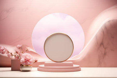 3d podium for product presentation on color background luxury style 3d model Ai generatorの素材