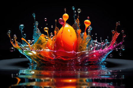 Color drop into water wallpaper, Paint and ink dropping into water, acrylic paint, color explosion, abstract, on white background AI generatedの素材