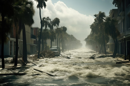 Hurricane in Florida state of United States, Ai generatedの素材