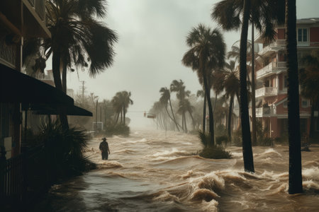 Hurricane in Florida state of United States, Ai generatedの素材