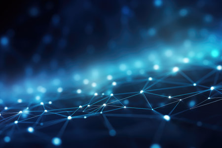 Abstract digital background. Big data visualization. Network connection structure. Science background. Network connection structure, Ai generatedの素材