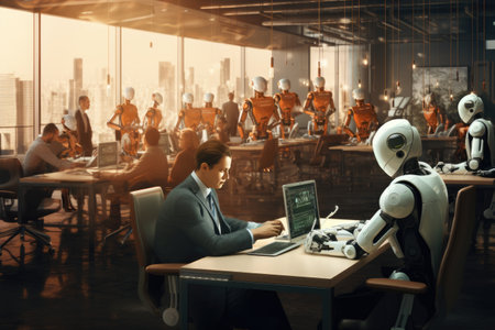 Quantum Computer Research by Scientists in High-Tech Laboratory, futuristic user interfaces . Ai generatedの素材