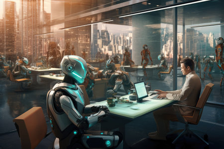 Quantum Computer Research by Scientists in High-Tech Laboratory, futuristic user interfaces . Ai generatedの素材
