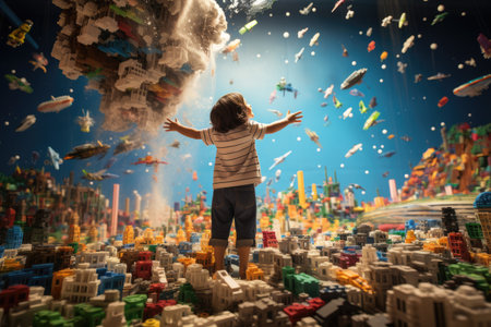 Joyous moment of a kid engrossed in play, creating a world of wonder with vibrant and colorful lego pieces --ar 3:2 --v 5.2 Job ID: 8aa035fe-47a2-4219-8b99-6ccc10d5ddbaの素材