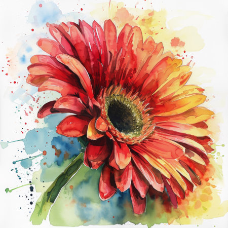 gerbera vector illustration on a white background AI generatedの素材