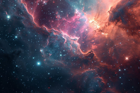 Sparkling Stars and Nebulas AI generatedの素材