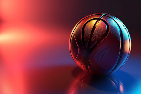 A basketball in 3d style, futuristic sports concept, Illustration of a basketball in 3d style. Futuristic sports concept, Ai generatedの素材