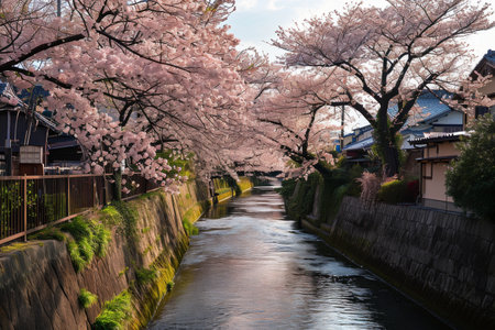 Cherry blossoms in full bloom in Kyoto, Sakura Blossoms in Full Bloom. Maruyama Park comes alive as vibrant sakura Ai generatedの素材