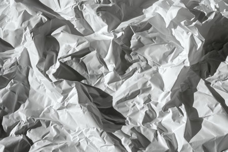Blank white crumpled and creased paper poster texture background Ai generatedの素材
