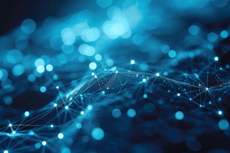 Minimal networking technology background big data connectivity software development wallpaper Ai generatedの素材