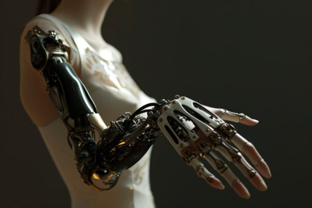 Human augmentation with biomechanical limbs AI generatedの素材