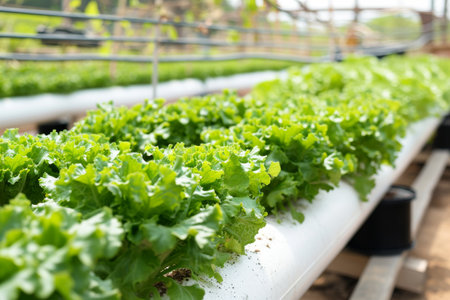 An urban farmer using hydroponic technology AI generatedの素材