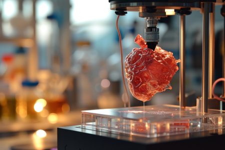 3D bioprinter creating human organs AI generatedの素材