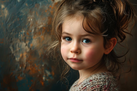 portrait of beautiful little girl AI generatedの素材