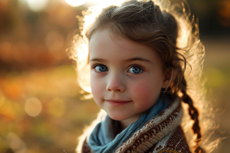 portrait of beautiful little girl AI generatedの素材