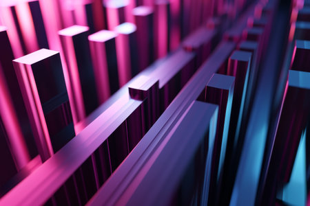 Abstract 3D bar line background, Abstract Colorful gradient 3D bar line background AI generatedの素材