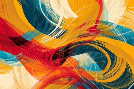 Colorful linear movements abstract graphic poster, Abstract background with colorful gradient, AI generatedの素材