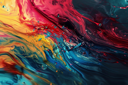 Dynamic abstract wallpaper background, abstract futuristic background with pink blue glowing neon moving high speed AI generatedの素材