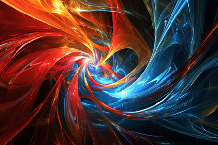 Dynamic abstract wallpaper background, abstract futuristic background with pink blue glowing neon moving high speed AI generatedの素材